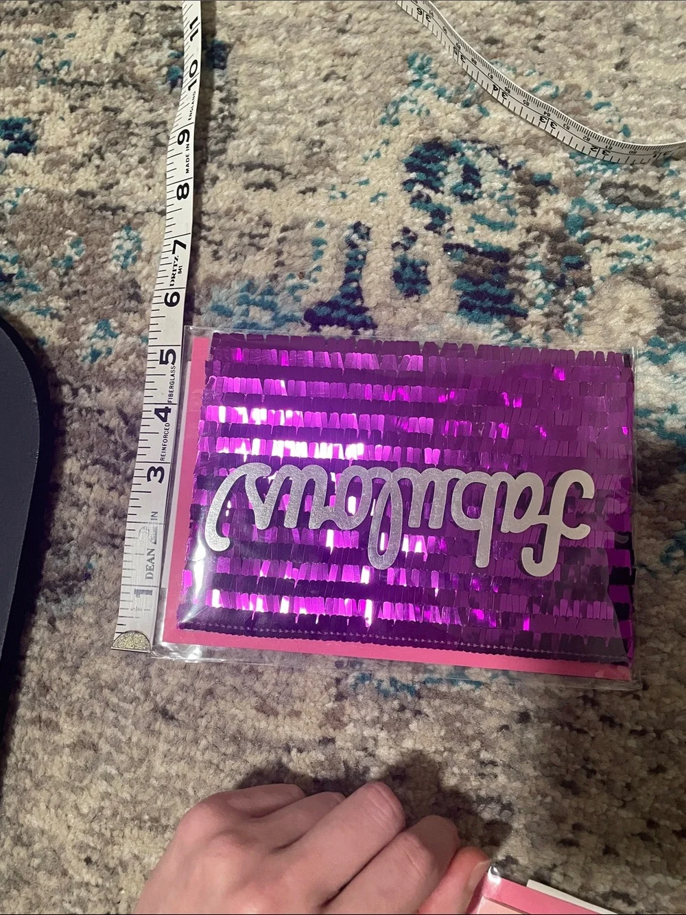🖤5/$25 Hallmark birthday Fabulous Sequin Purple greeting card & envelope